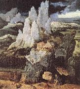 PATENIER, Joachim St Jerome in Rocky Landscape af oil on canvas